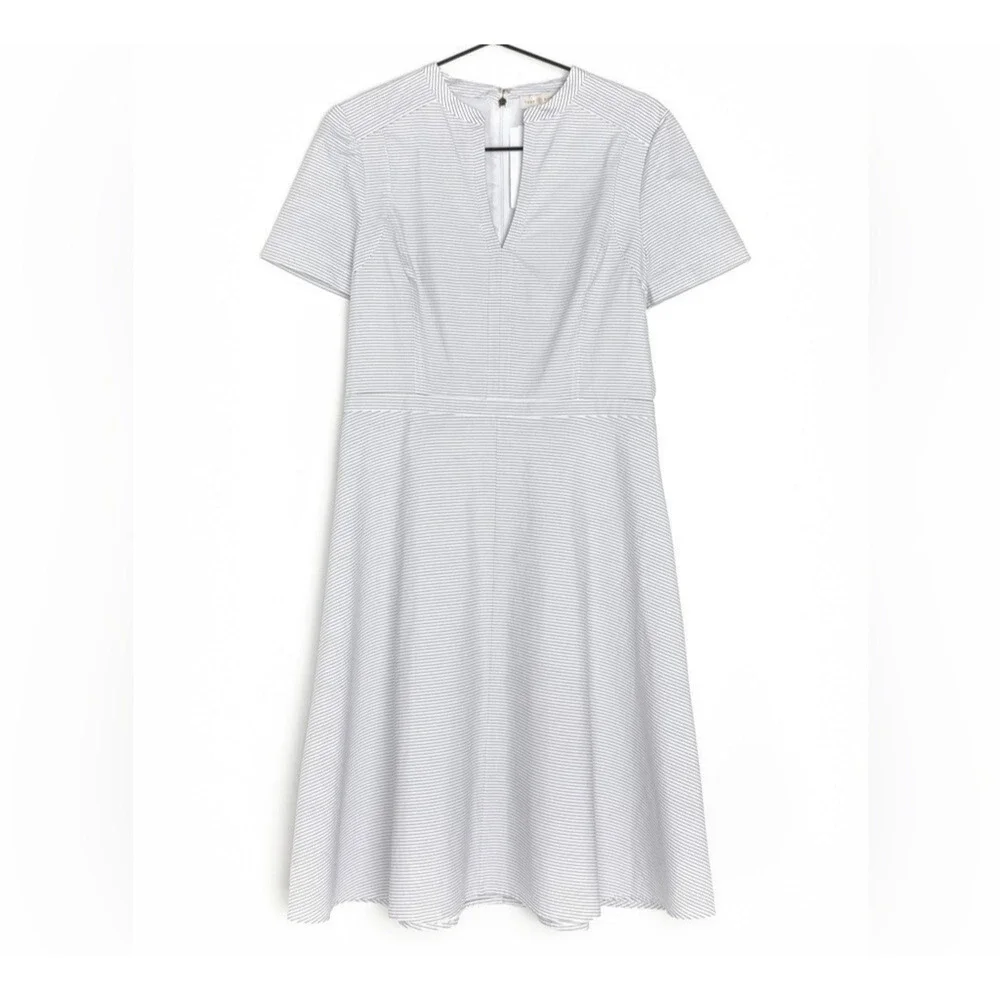 Tory Burch Light Blue Short Sleeve Fit-and-Flare Mini Dress